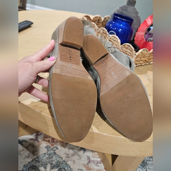 GIANNI BINI Leather/Suede Two Toned Braid Detail Knee High Boots. Olive.Size 7.5 - Picture 14 of 16